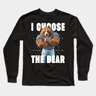 The Bear In Woods 2024 I Pick The Bear Women Long Sleeve T-Shirt